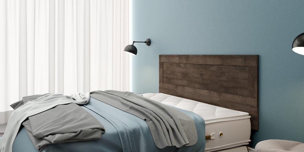 Sevilla Mid-Century Headboard, Distressed Brown, Queen
