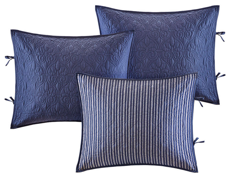 Madison Park Quebec 6 Piece Reversible Daybed Cover Set, Navy