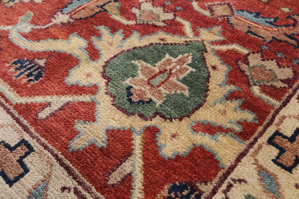 Heriz Serapi Handmade Wool Rug 10' 1" X 13' 9" - Q16013