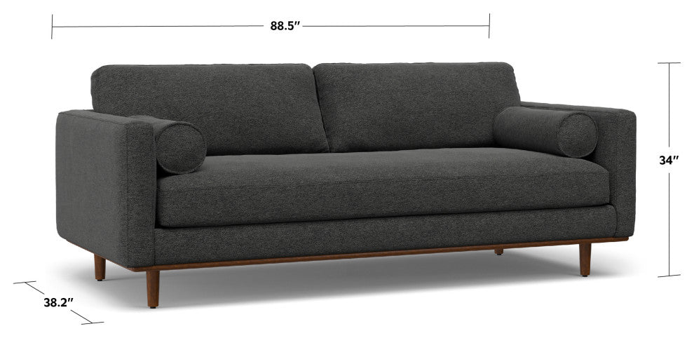 Morrison 89 inch Sofa, Charcoal Gray