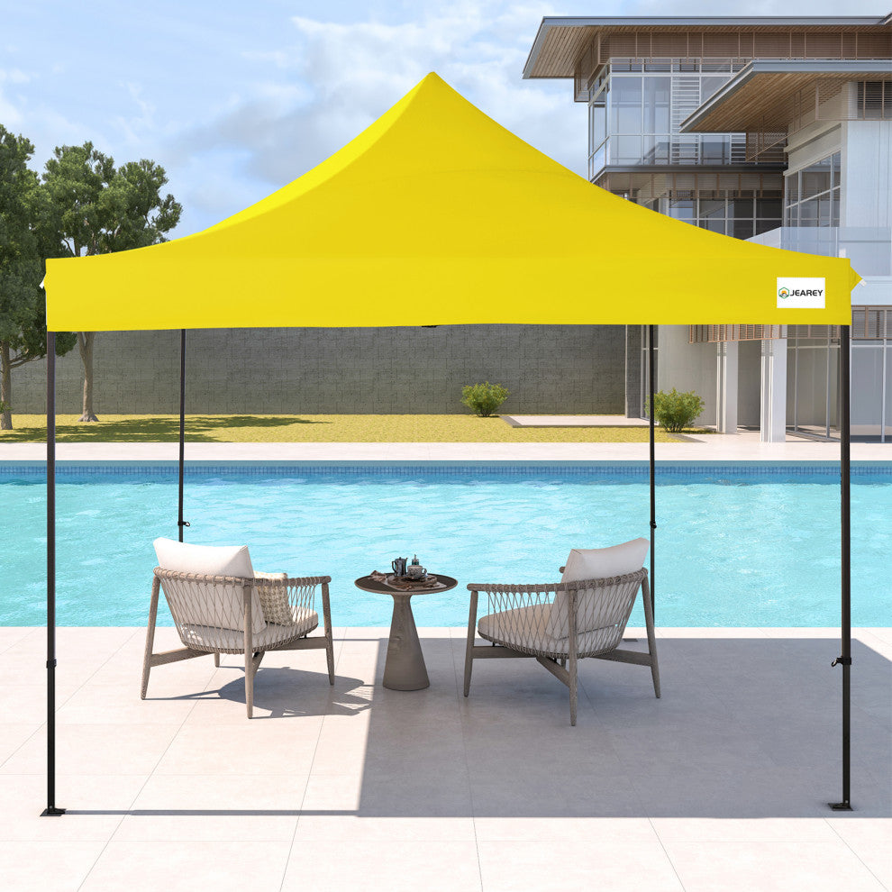 JEAREY Pop Up Canopy Tent, Outdoor Canopy, 4 Sand Bags, Yellow, 12x12ft