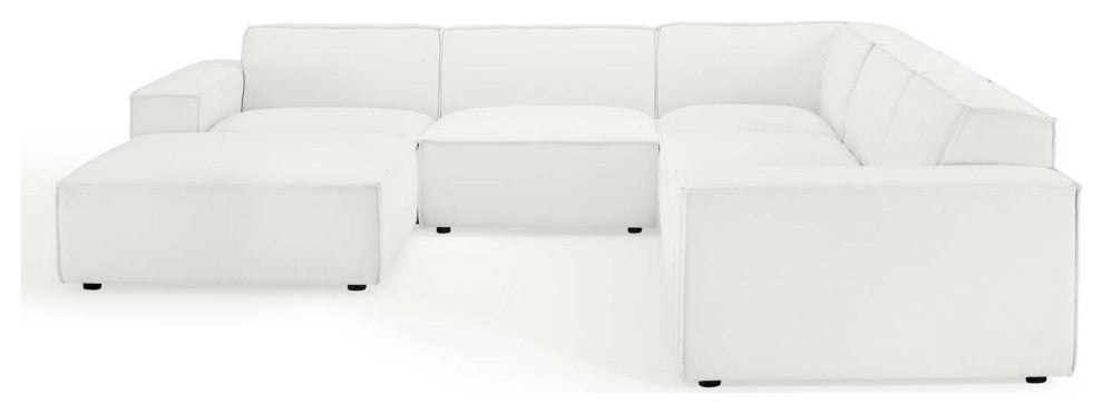 Modular Sectional Sofa Set, White, Fabric, Modern, Lounge Hotel Hospitality