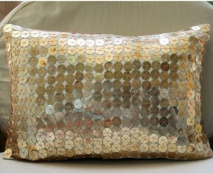 Sparkling Antique Silver, Silver Art Silk 12"x16" Lumbar Pillow Cover