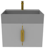 CastelloUSA Amazon 24" Wall Mounted Bathroom Vanity Set, Gray, Gray Top, Gold