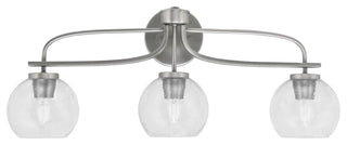 Cavella 3 Light Bath Bar, Graphite Finish, 5.75" Clear Bubble Glass