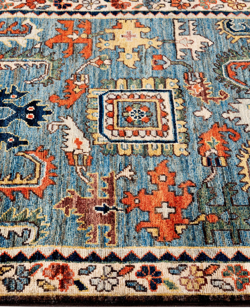 Serapi One-of-a-Kind Hand-Knotted Area Rug Light Blue, 2'8" x 9'6"