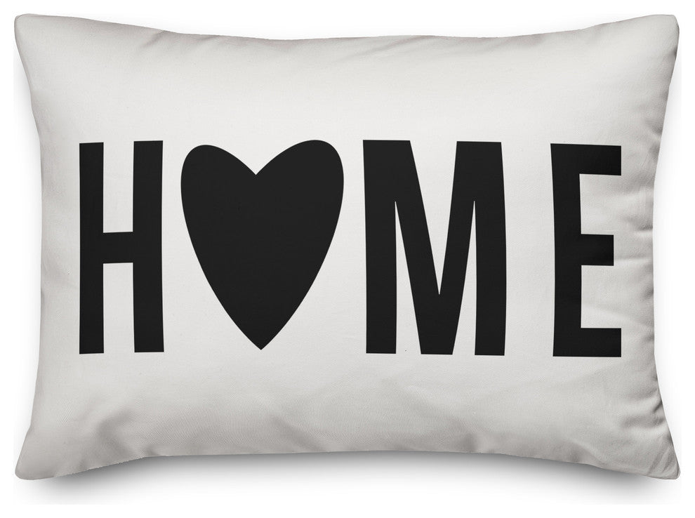 Home Heart Black 14x20 Lumbar Pillow