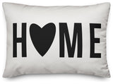 Home Heart Black 14x20 Lumbar Pillow