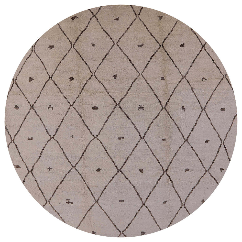 Ahgly Company Indoor Round Mid-Century Modern Area Rugs, 4' Round