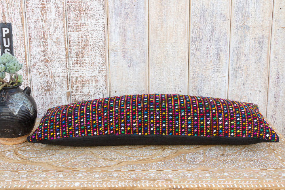 Long Vintage Mayan Brocade Itotia Pillow