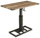 Furniture of America Ziaz Metal Adjustable Standing Desk with USB in Sand Black