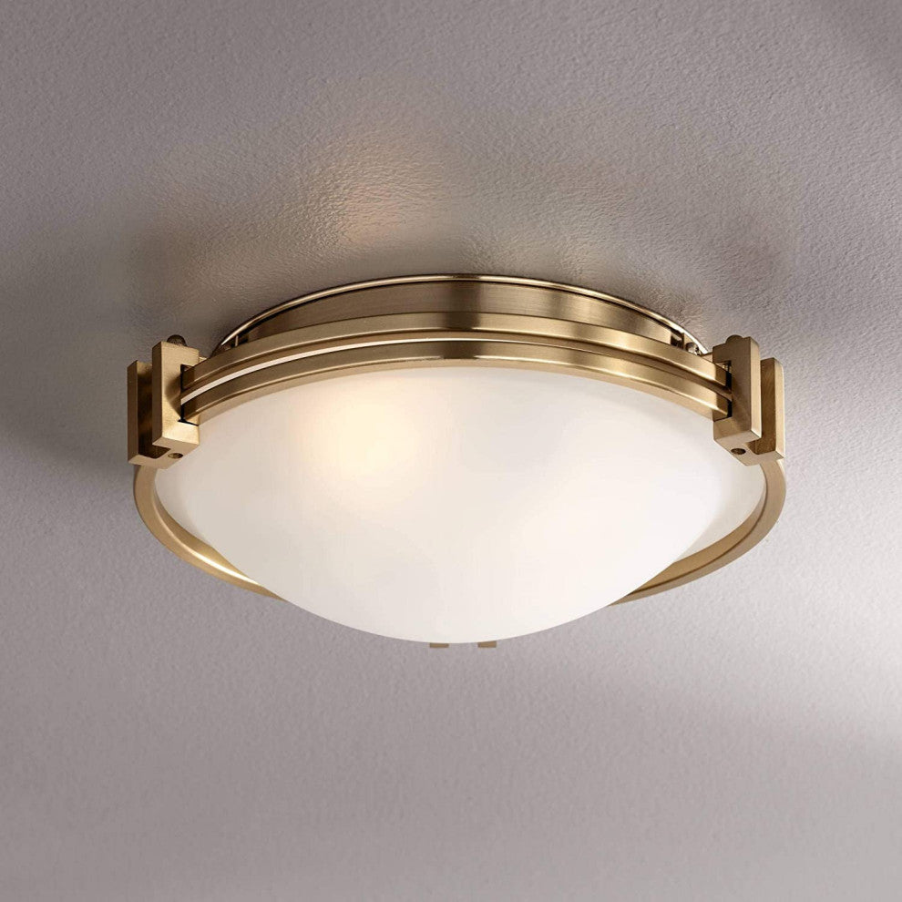 Mid Century Modern Close to Ceiling Light Flush Mount Fixture Glass Ceiling Lamp