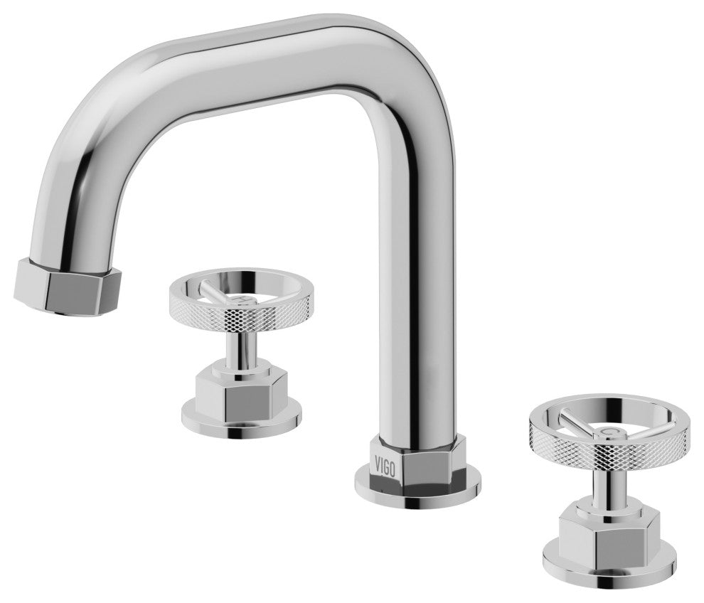 VIGO Hart 7" H 2-Handle Widespread Bathroom Faucet, Chrome
