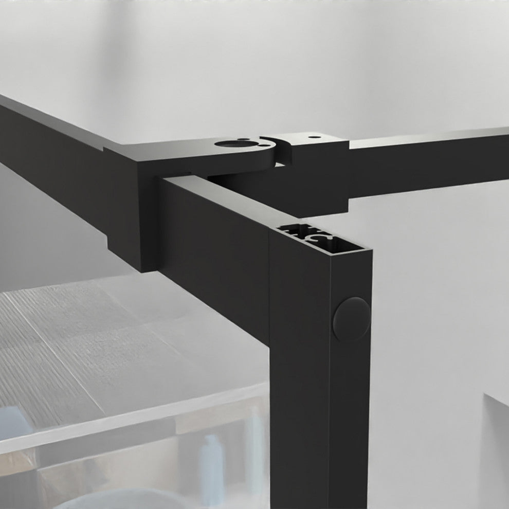 34" W x 72" H Frameless Fixed Shower Screen, Black