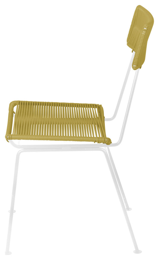 Hapi Indoor/Outdoor Handmade Dining Chair, Caramel on White