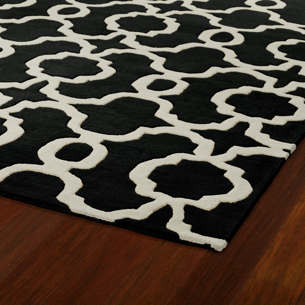 Kaleen Hand-Tufted Revolution Black Wool Rug, 9'6"x13'