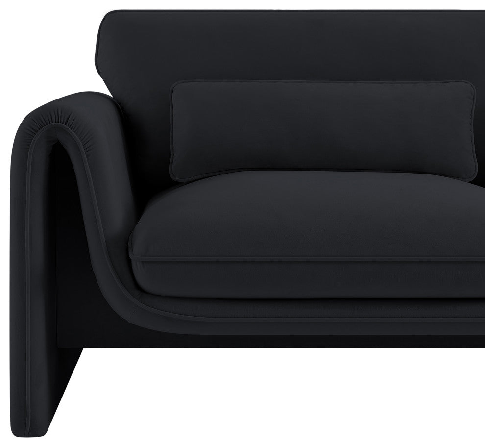 Sloan Black Velvet Fabric Chair