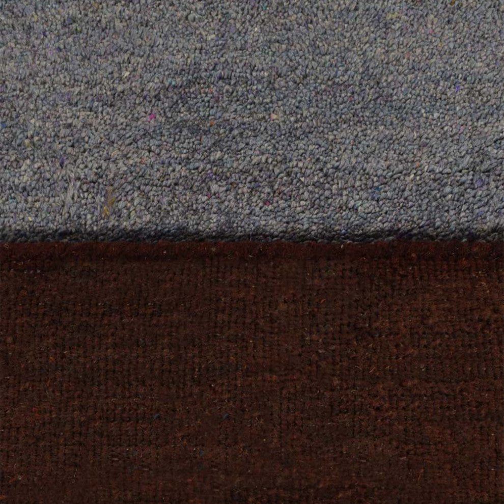 HAND KNOTTED LOOM SILK ECO-FRIENDLY RUG-6'x9',Rectangle,Brown Silver,Contemporar