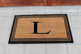 A1HC Black/Beige Coir Monogrammed Doormat 24"x39" , L