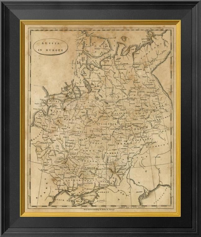 "Russia in Europe, 1812" Framed Canvas Giclee by Aaron Arrowsmith, 17x20"
