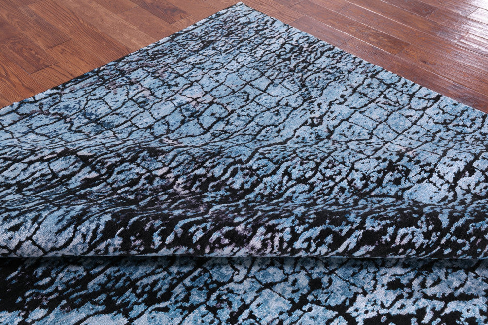 Abstract Hand Knotted Wool and Silk Rug 8' 0" X 10' 0"- Q5973