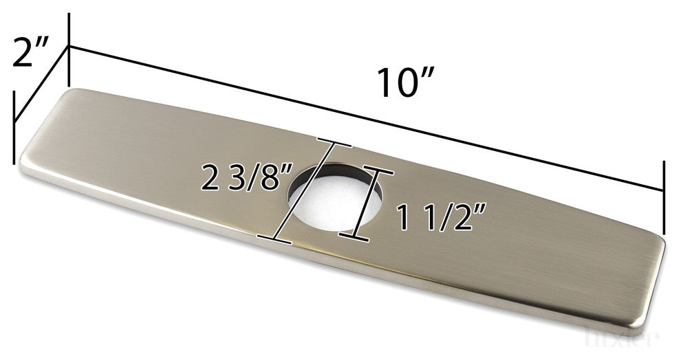 Luxier Kitchen Faucet Single-Hole Deck Plate, 10", Brushed Nickel