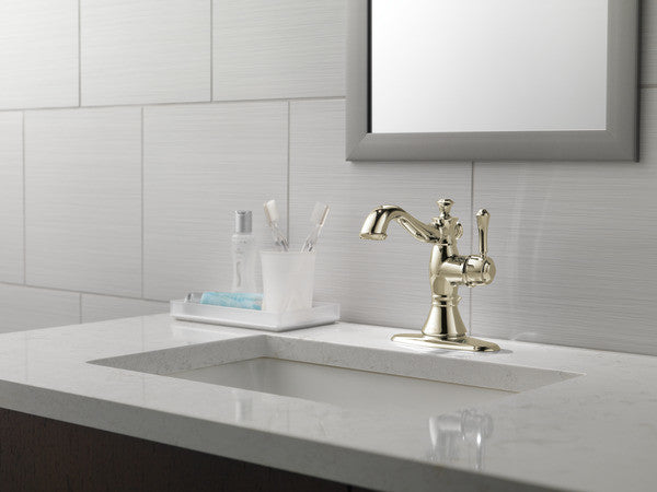 Delta Cassidy Single Handle Bathroom Faucet, Brilliance Polished Nickel