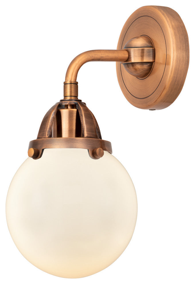 Beacon Sconce, Antique Copper, Matte White, Matte White