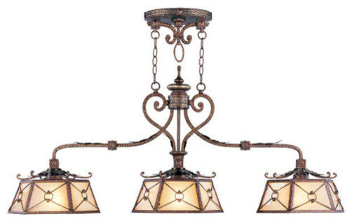 Bristol Manor Island Light, Palatial Bronze With Gilded Accents