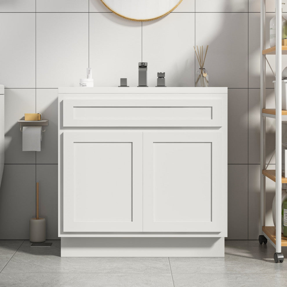 Vanity Art Vanity Base Cabinet, No Top, 30", White