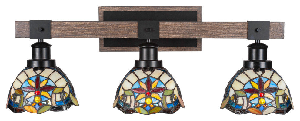 Tacoma 3-Light Bath Bar, Earth Star Art