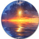 Cloudy Sunset Reflection In Lake, Skyscape Disc Metal Wall Art, 23"