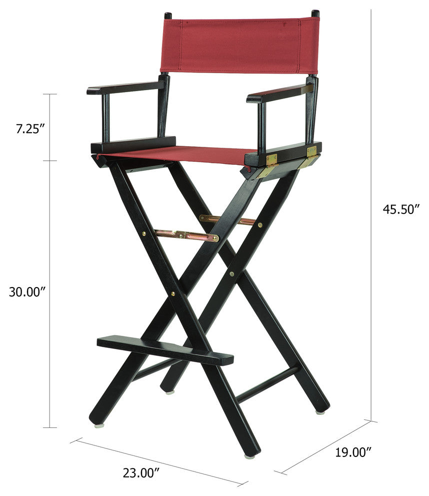 030" Director's Chair Black Frame-Burgundy Canvas