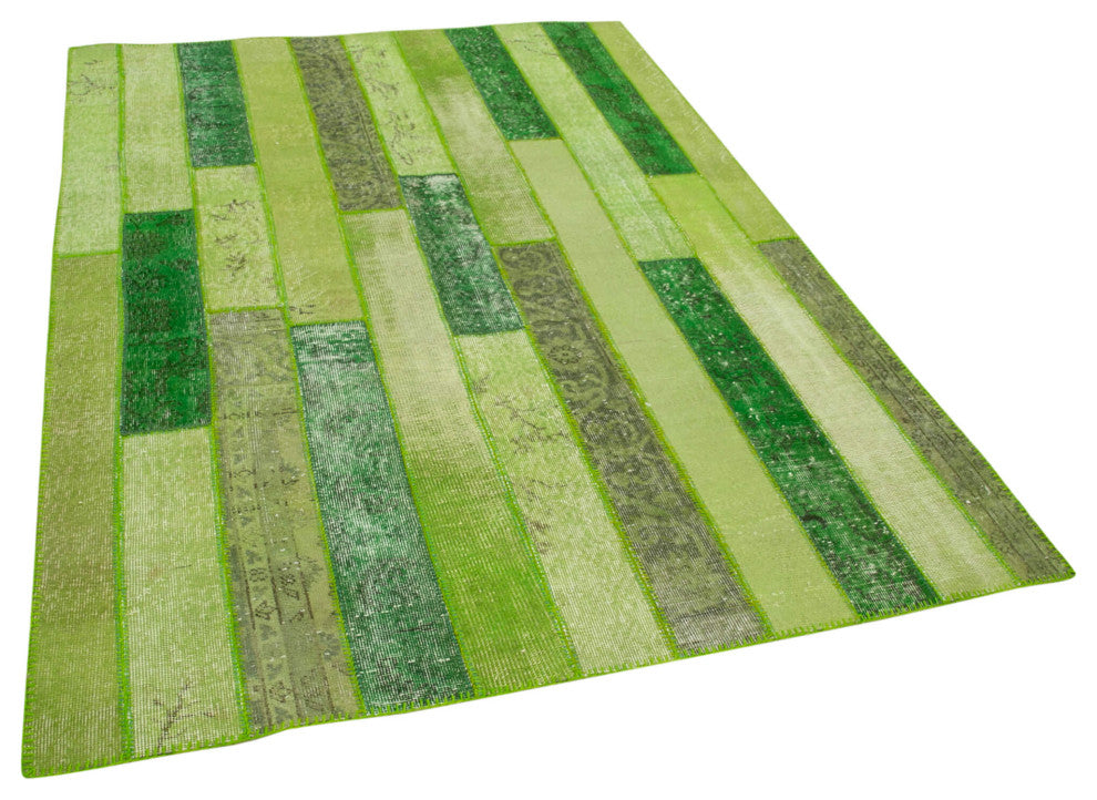 Rug N Carpet - Handmade Oriental 5' 9" x 8' 0" Faded Patchwork Area Rug