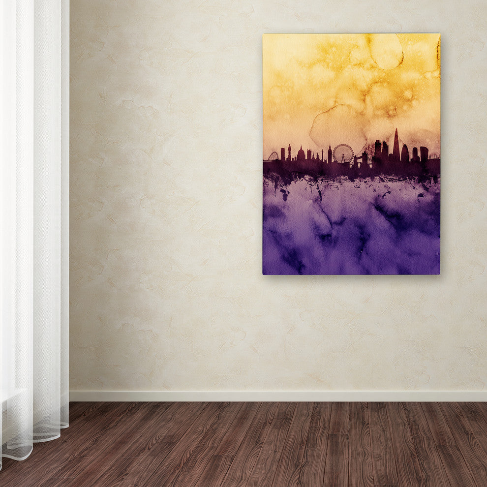Michael Tompsett ''London Skyline Tall Yellow'' Canvas Art, 35x47