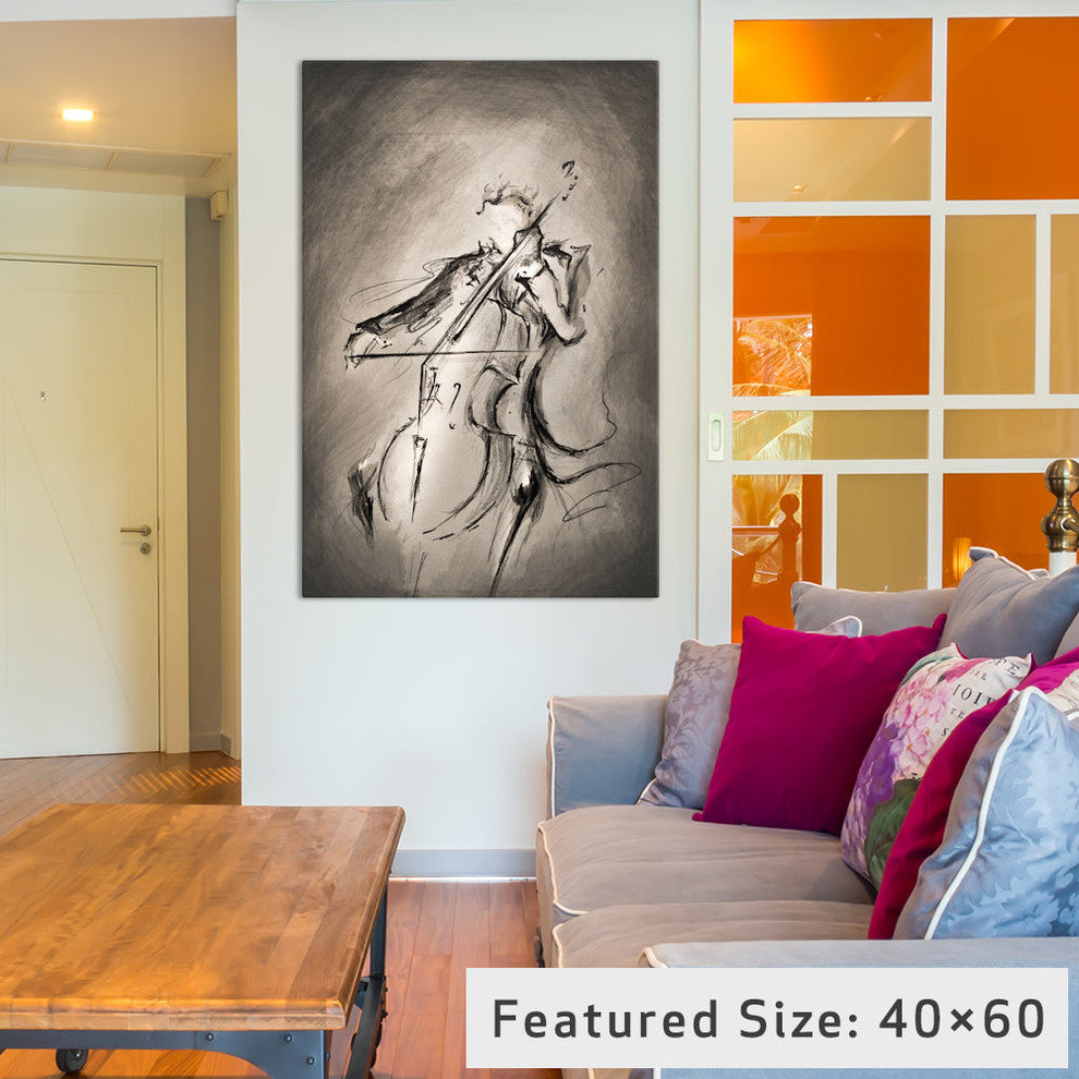 "The Cellist Gallery" by Marc Allante, 40x26x1.5"