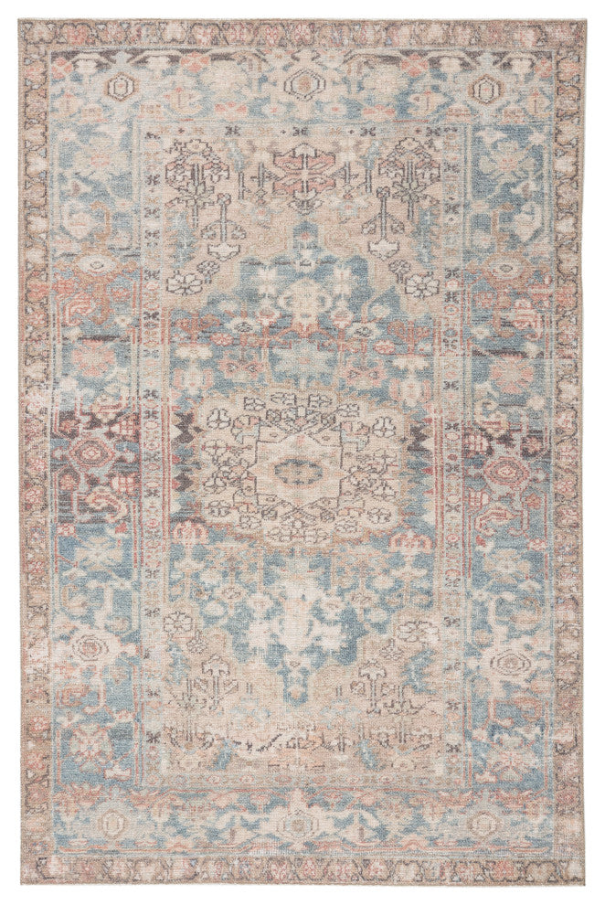 Machine Washable Jaipur Living Geonna Medallion Blue/Beige Area Rug, 6'x9'