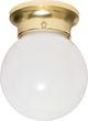 1 Light - 6" Ceiling Fixture - White Ball