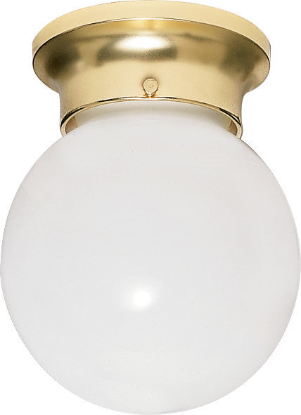 1 Light - 6" Ceiling Fixture - White Ball