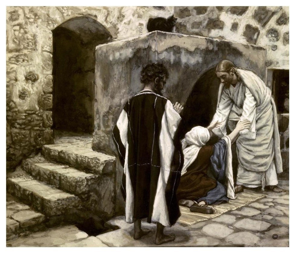"Healing of Simon's Mother-In-Law" Digital Paper Print by James Tissot, 32"x27"