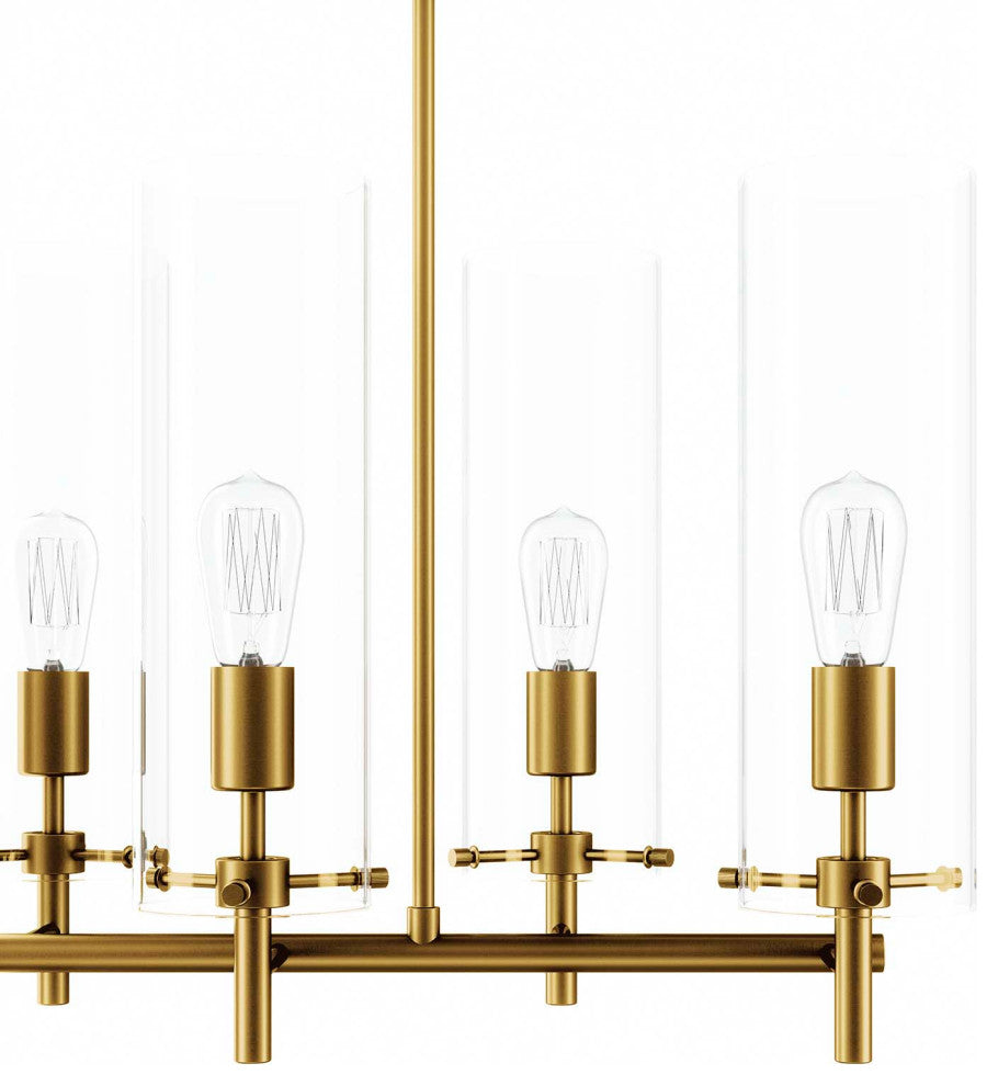 Skylark 6-Light Chandelier, Clear Satin Brass