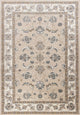 5'X8' Beige Ivory Bordered Floral Indoor Area Rug