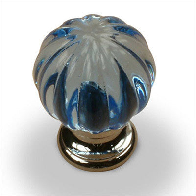 Glass - Knob, CENT18409-26A, Polished Chrome/ Sapphire