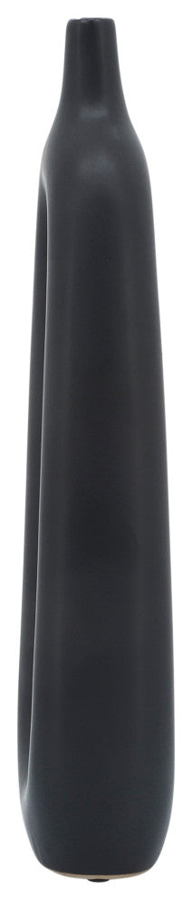 Ceramic 14"H Open Cut-Out Vase, Black