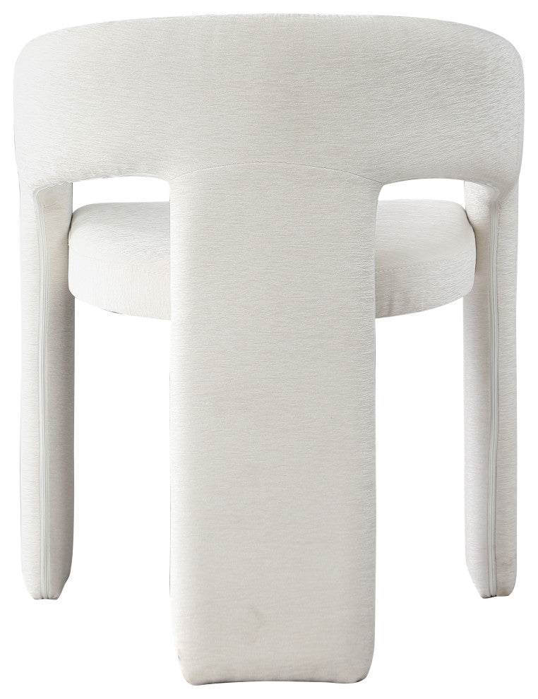 Rendition Plush Fabric Upholstered Dining Chair, Cream, Set of 2