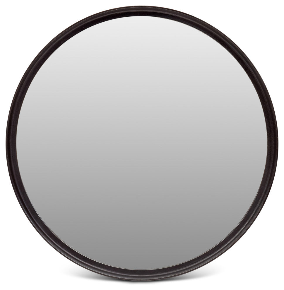 Samar 39" Round Mirror, Raw Bronze