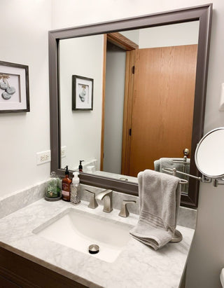 Morgan Framed Wall Mirror, Dark Gray, 26"x32"