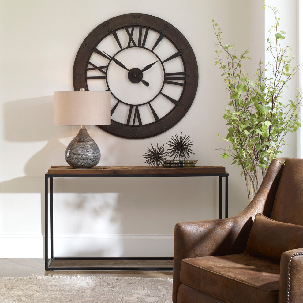 Uttermost Holston 54 x 30" Satin Black Iron Frame Console Table