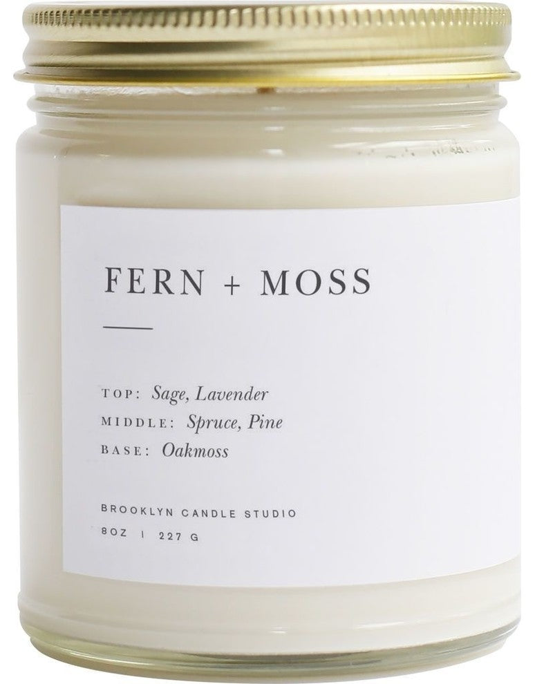 Brooklyn Candle Studio Minimalist Candle, Fern With Moss