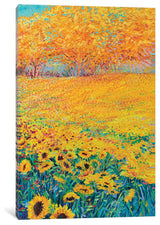 "Sunflower Triptych Panel III" by Iris Scott, 40"x26"x1.5"